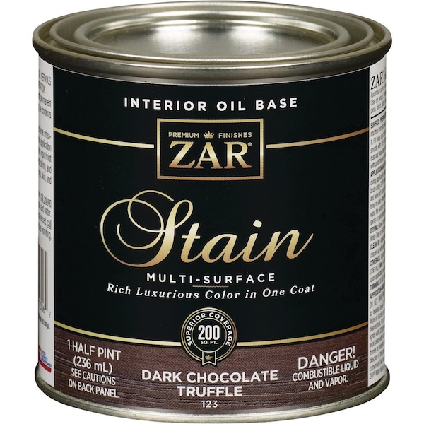 Zar Oil-Based Wood Stain, Dark Chocolate Truffle, 1/2 Pt. 12306 - main